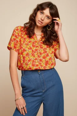 King Louie Blouses|Maisie Blouse Doree Fiesta Red