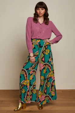 King Louie Blouses|Maisie Blouse Lyonne Embroidery Maroon Red