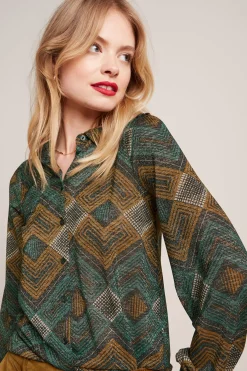 King Louie Blouses|Maisie Blouse Morrison Pine Green