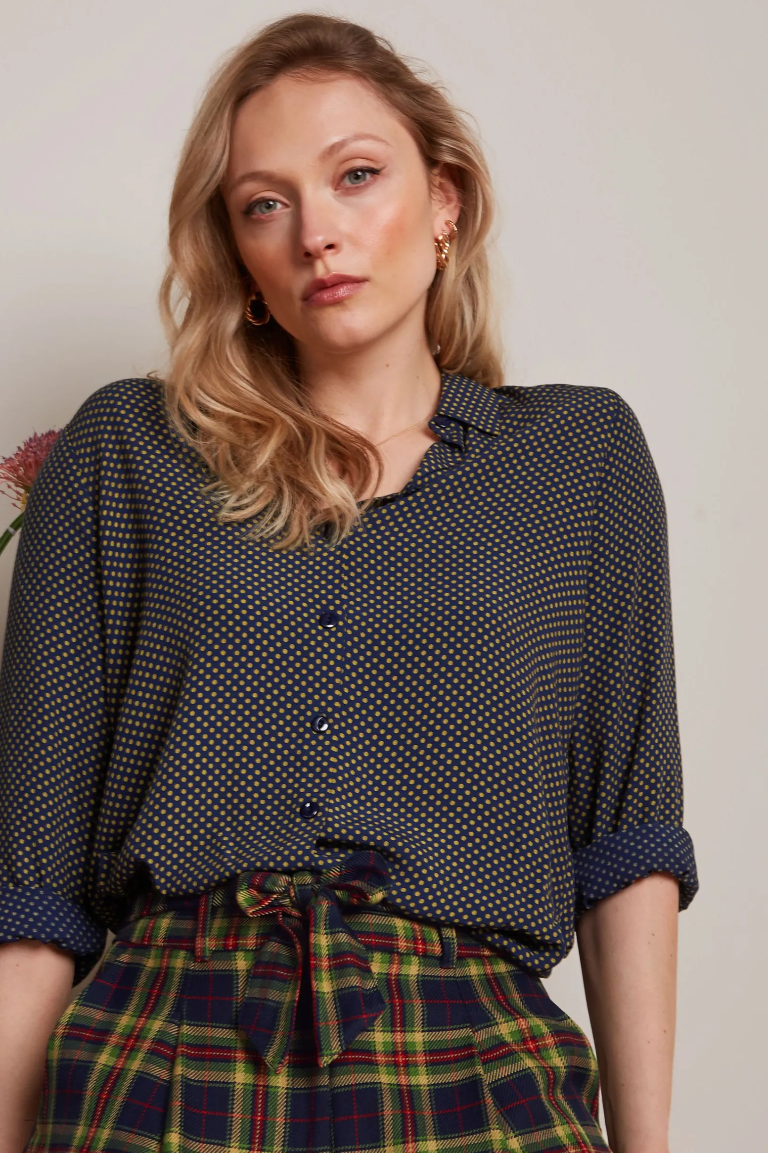 King Louie Blouses|Maisie Blouse Piper Evening Blue