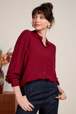 King Louie Blouses|Maisie Blouse Piper Cabernet Red