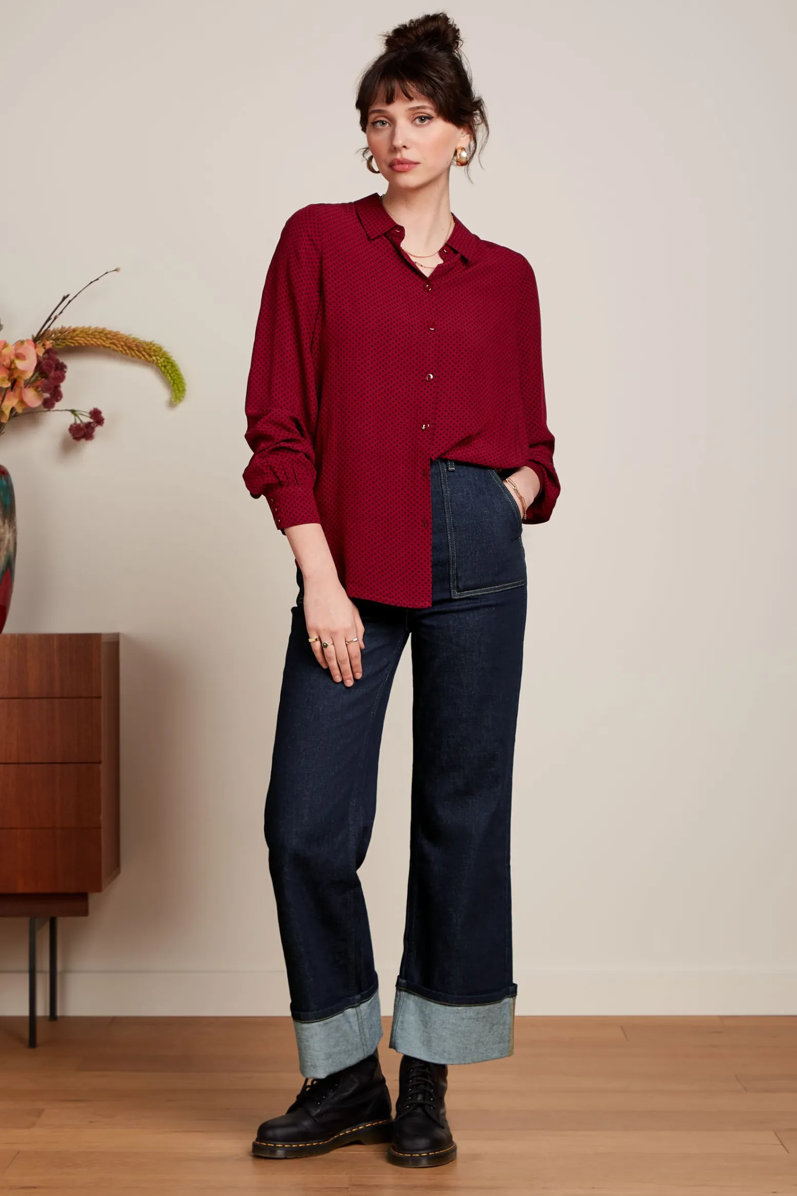 King Louie Blouses|Maisie Blouse Piper Cabernet Red