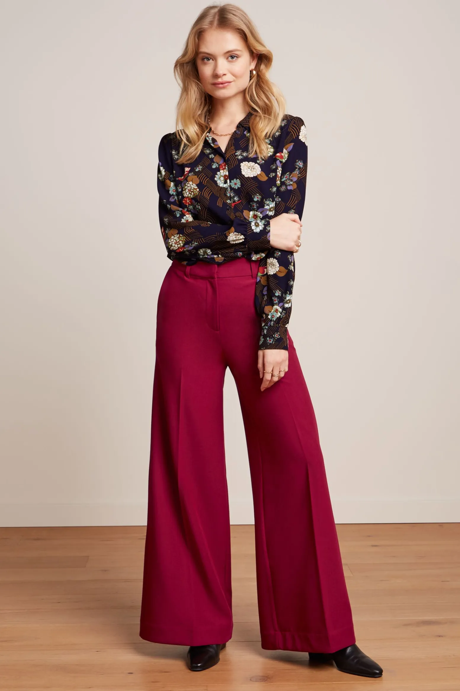 King Louie Blouses|Maisie Blouse Rising Evening Blue