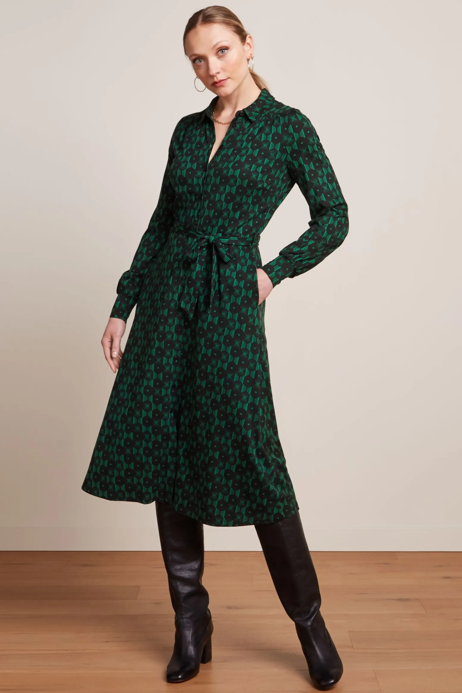 King Louie Jurken|Maisie Dress Marvin Para Green
