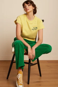 King Louie Broeken|Marcie Flared Pants Babyrib Meadow Green
