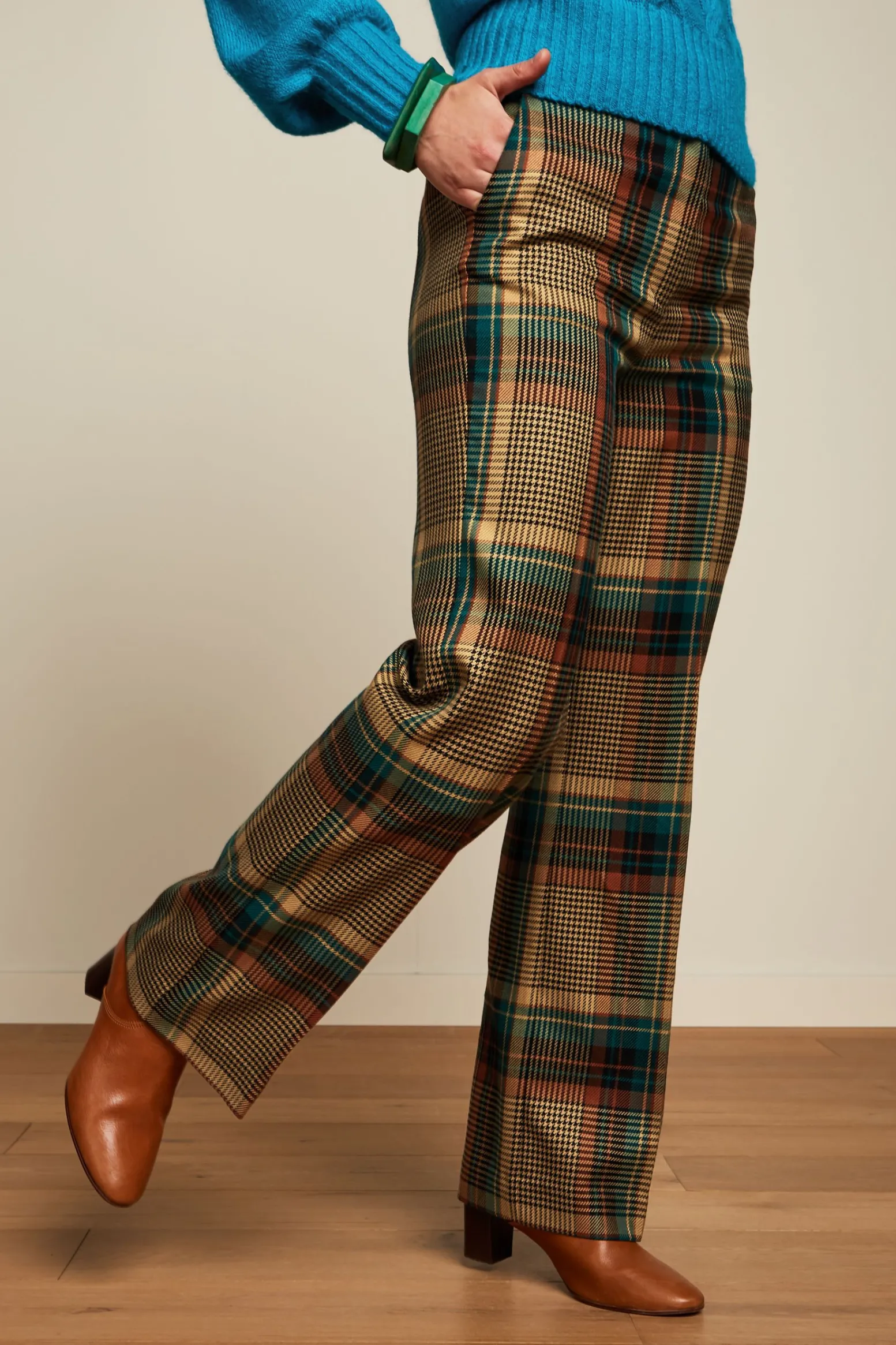 King Louie Broeken|Marcie Pants Feathers Check Black