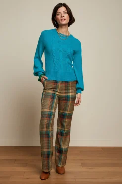 King Louie Broeken|Marcie Pants Feathers Check Black