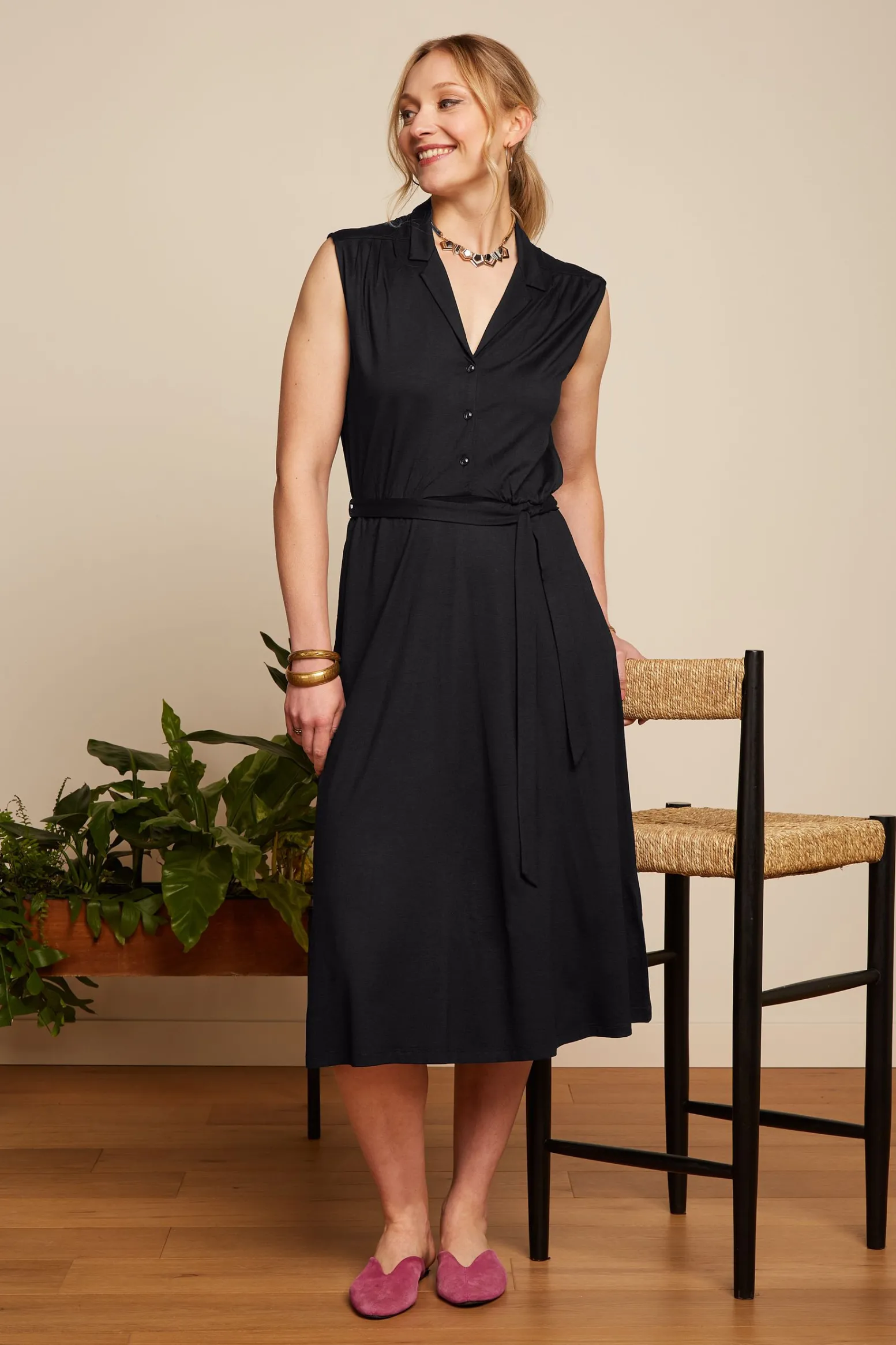 King Louie Jurken|Marianne Dress Ecovero Classic Black