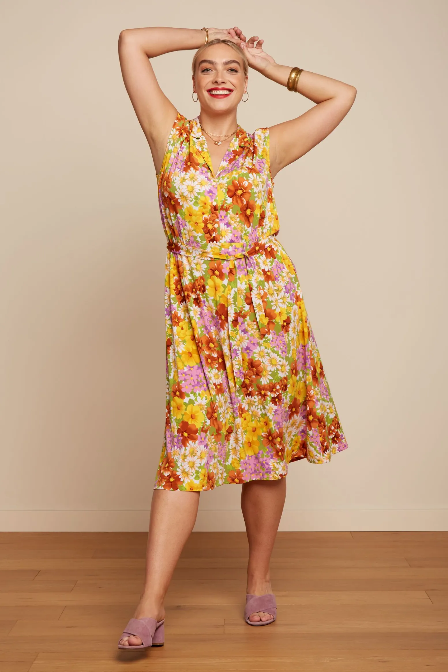 King Louie Jurken|Marianne Dress Marini Tuscan Yellow