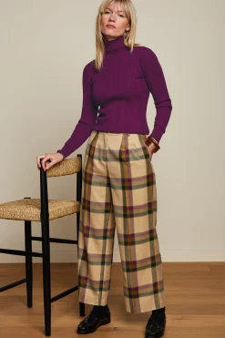 King Louie Broeken|Marlene Cropped Pants Dreamer Check Pine Green