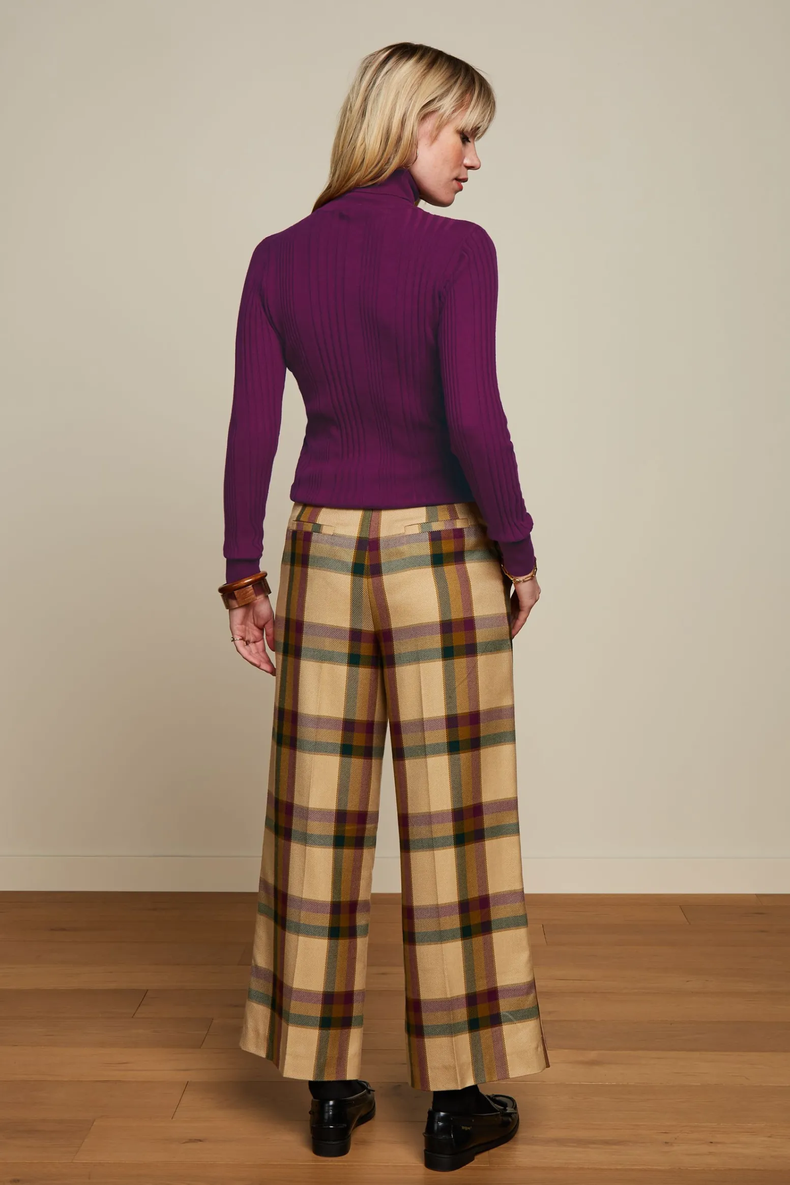 King Louie Broeken|Marlene Cropped Pants Dreamer Check Pine Green