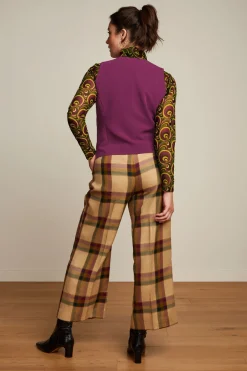 King Louie Broeken|Marlene Cropped Pants Dreamer Check Pine Green