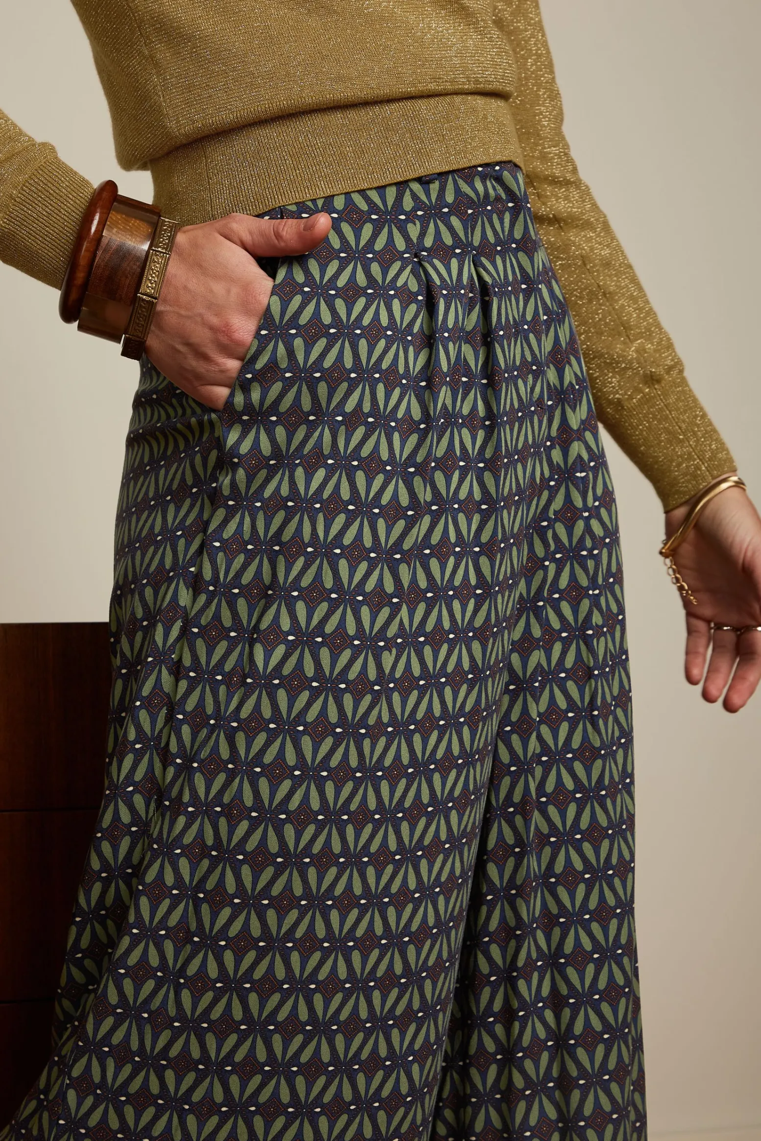 King Louie Broeken|Marlene Pants Parlour Tokyo Blue