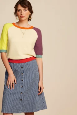 King Louie Rokken|Mary Skirt Osei Stripe Denim Blue