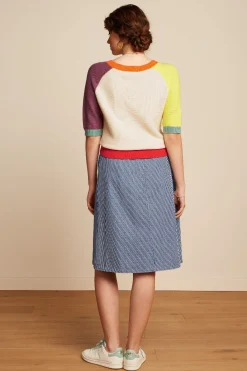 King Louie Rokken|Mary Skirt Osei Stripe Denim Blue