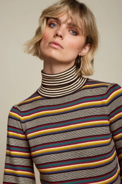 King Louie Truien|Maya Rollneck Top Sixties Stripe Black