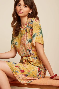 King Louie Jurken|Mila Tunic Dress Serafini Tuscan Yellow