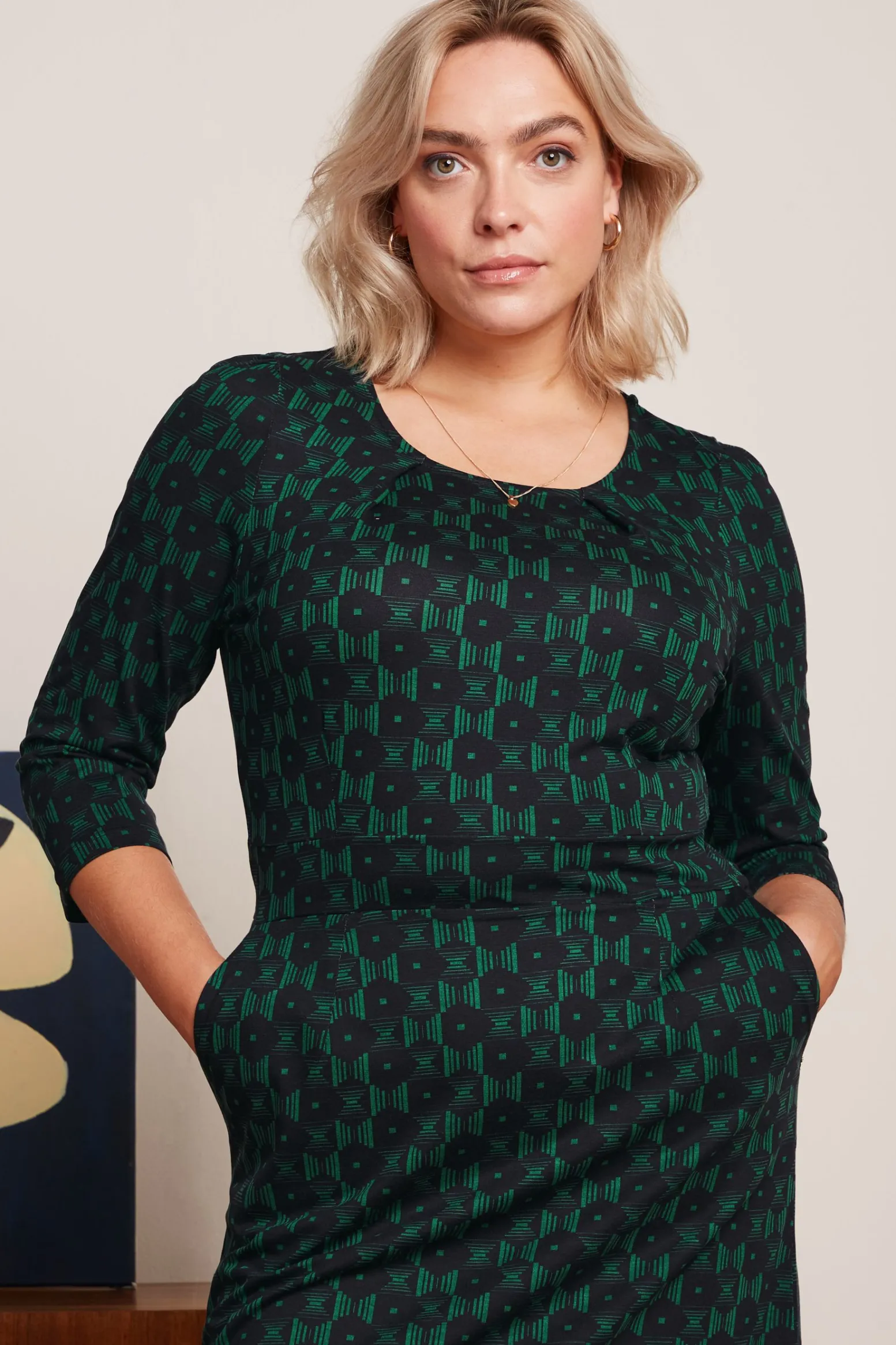 King Louie Jurken|Mona Dress Marvin Para Green