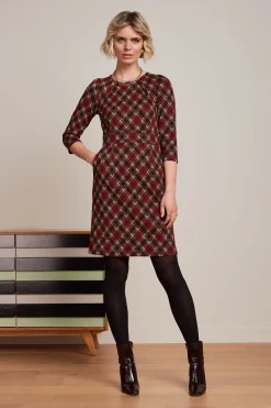 King Louie Jurken|Mona Dress Riley Jacquard Cabernet Red