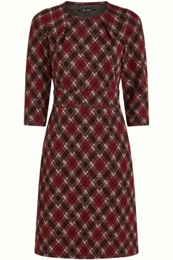 King Louie Jurken|Mona Dress Riley Jacquard Cabernet Red