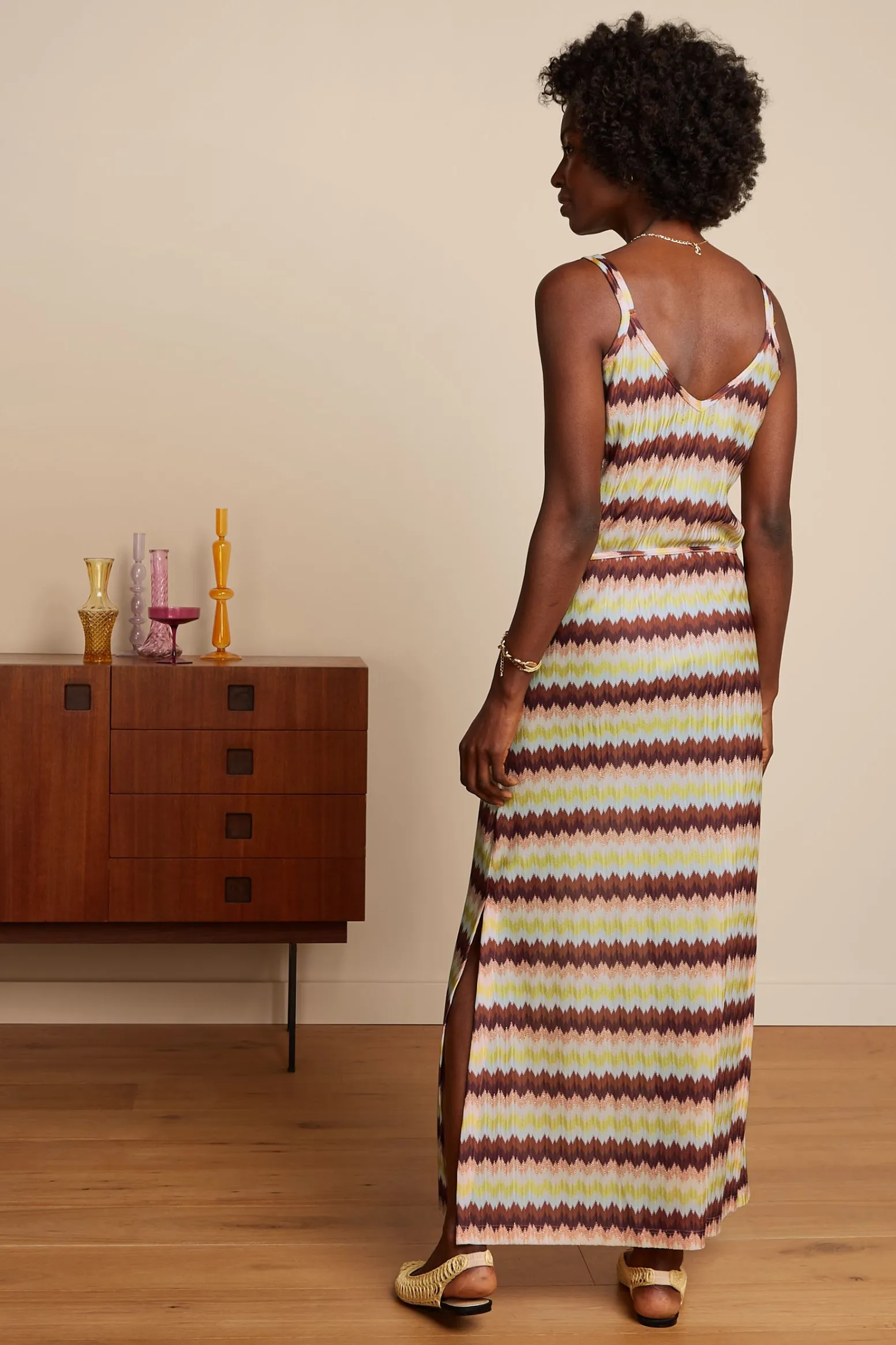 King Louie Jurken|Nadya Maxi Dress Carmine Mock Orange