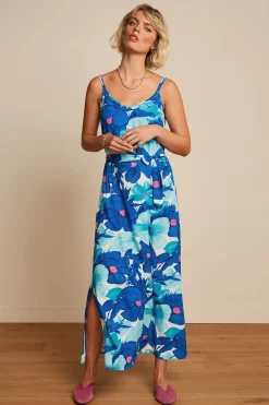 King Louie Jurken|Nadya Maxi Dress Seychelles Surf Blue