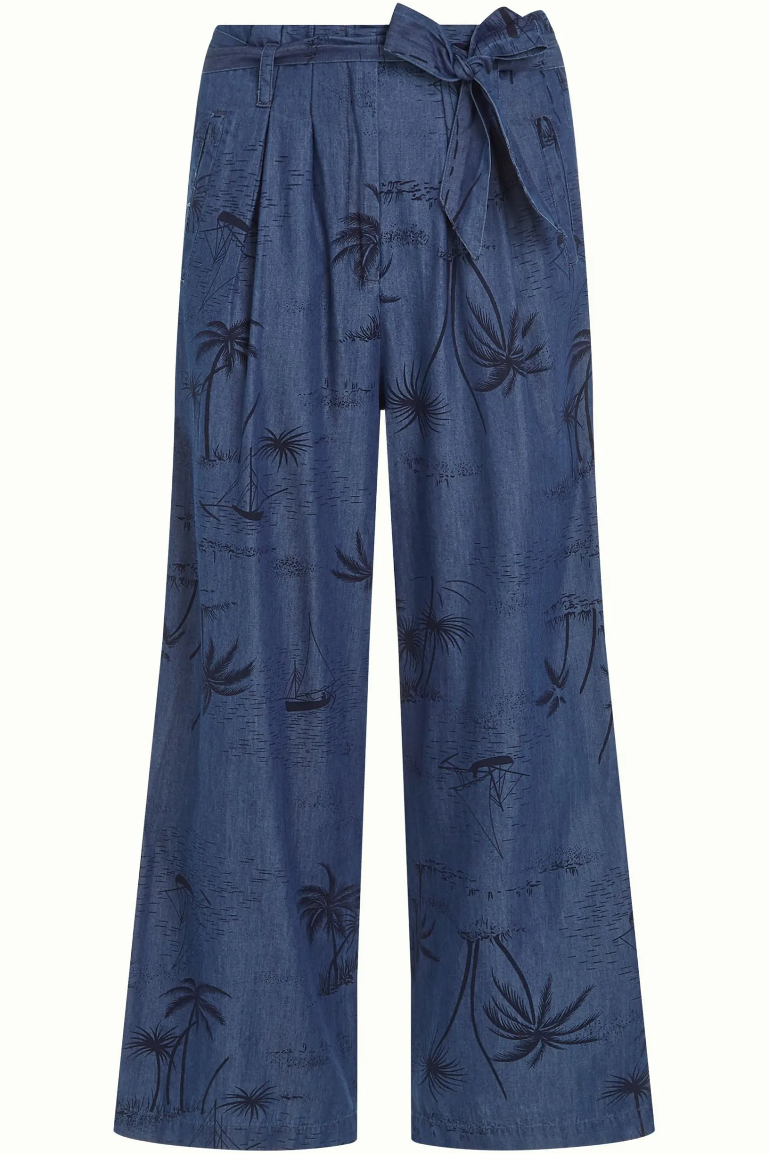 King Louie Broeken|Neva Cropped Pants Daytrip Denim Blue