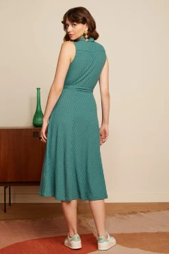 King Louie Jurken|Nova Dress Manelli Jacquard Smoke Green