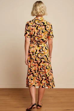 King Louie Jurken|Olive Dress Manic Spring Yellow
