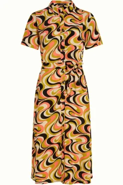 King Louie Jurken|Olive Dress Manic Spring Yellow