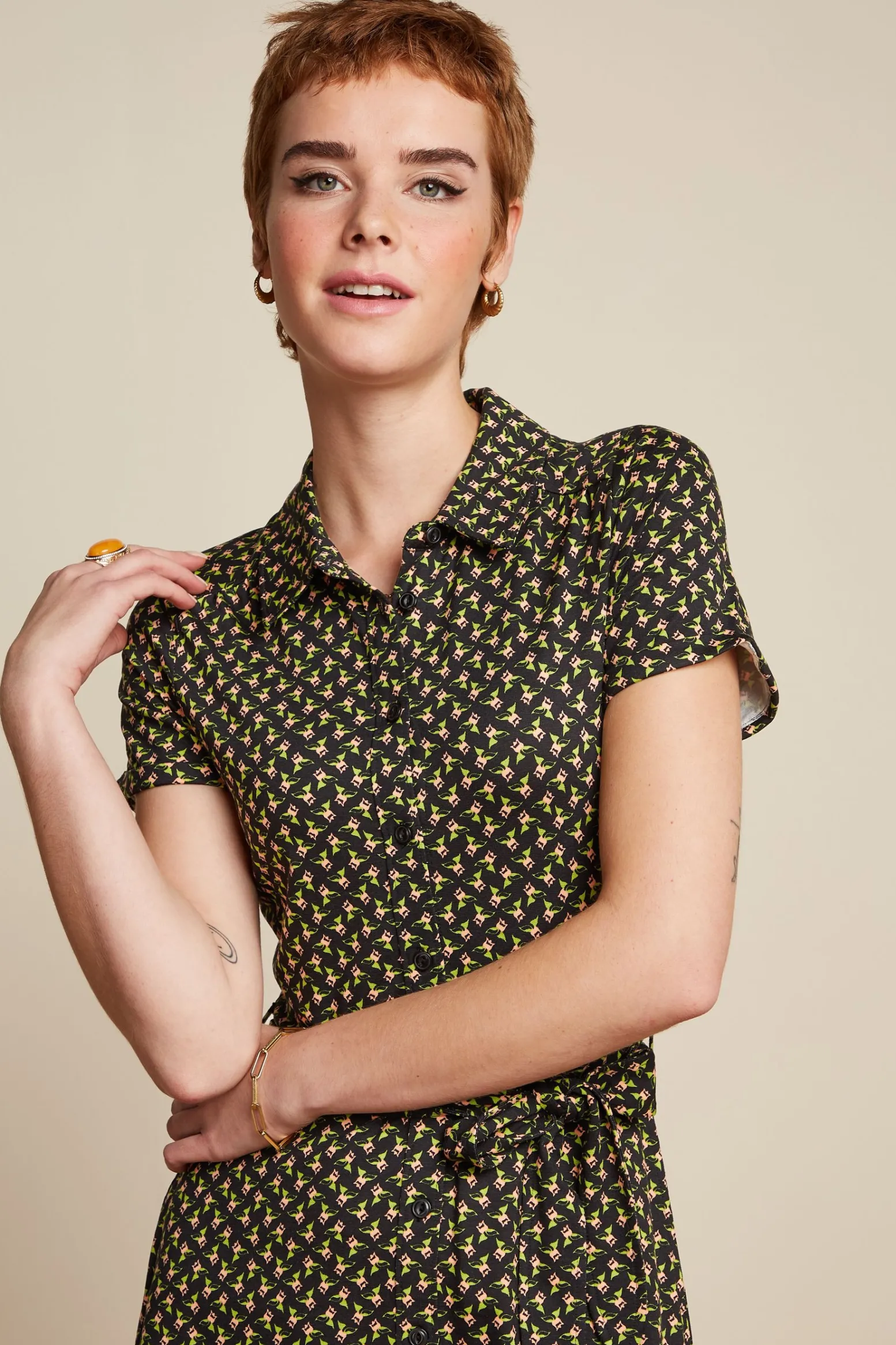 King Louie Jurken|Olive Dress Minerva Black