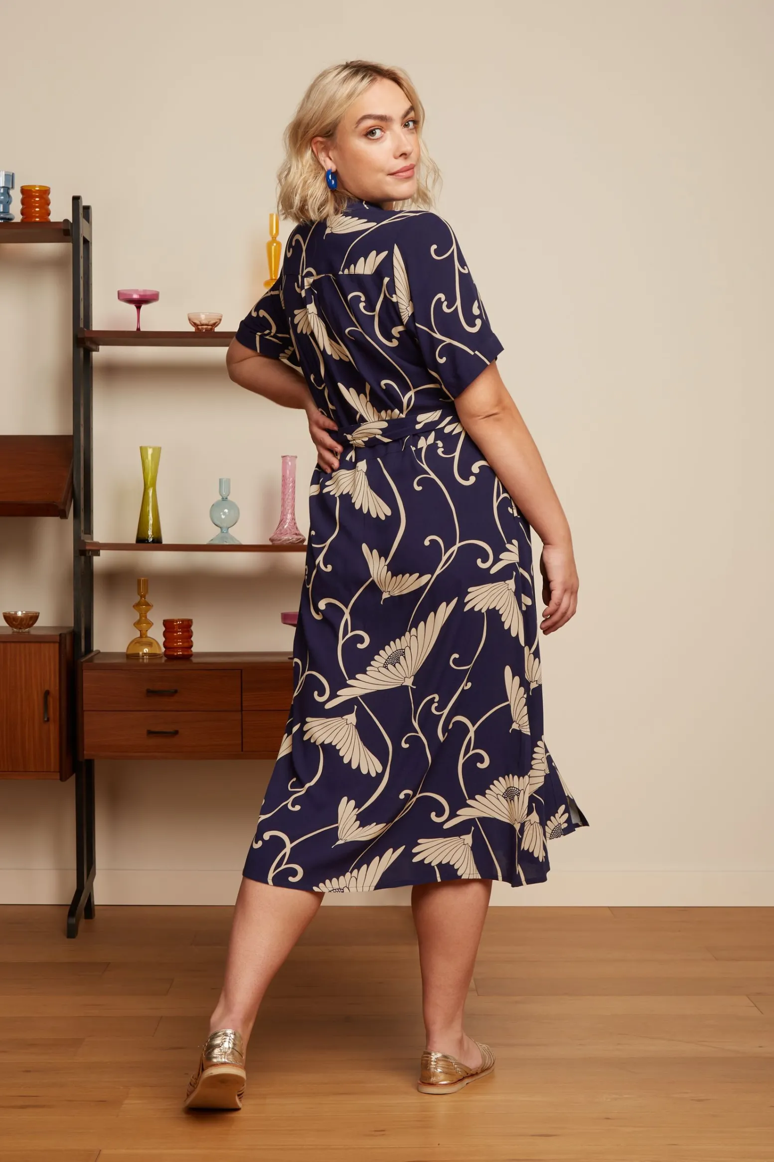 King Louie Jurken|Olive Dress Pixy Evening Blue