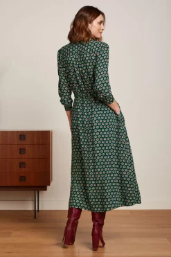 King Louie Jurken|Olive Midi Dress Elliot Pine Green