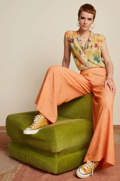 King Louie Broeken|Palazzo Pants Camonte Reef Coral
