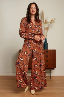 King Louie Broeken|Palazzo Pants Cecilia Spicy Brown
