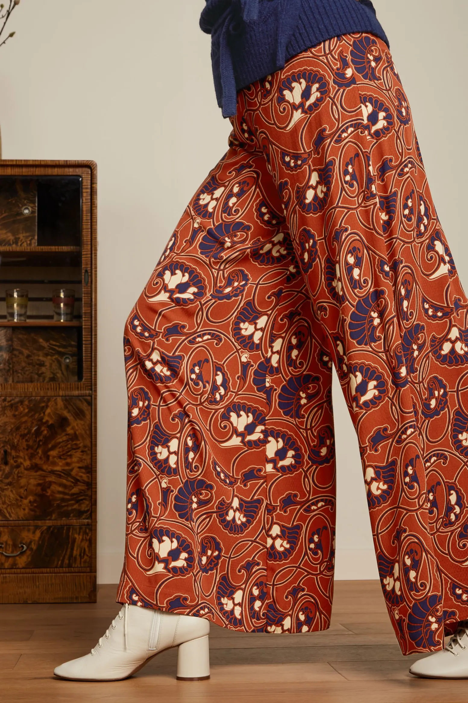 King Louie Broeken|Palazzo Pants Cecilia Spicy Brown
