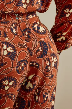 King Louie Broeken|Palazzo Pants Cecilia Spicy Brown