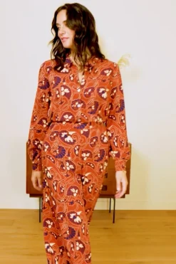 King Louie Broeken|Palazzo Pants Cecilia Spicy Brown