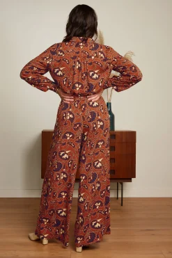 King Louie Broeken|Palazzo Pants Cecilia Spicy Brown