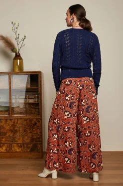 King Louie Broeken|Palazzo Pants Cecilia Spicy Brown