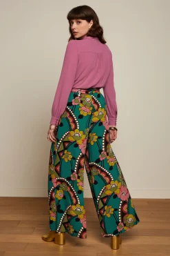 King Louie Broeken|Palazzo Pants Lovechild Antique Green