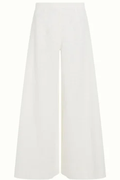 King Louie Broeken|Palazzo Pants Rosa Broderie Anglaise White