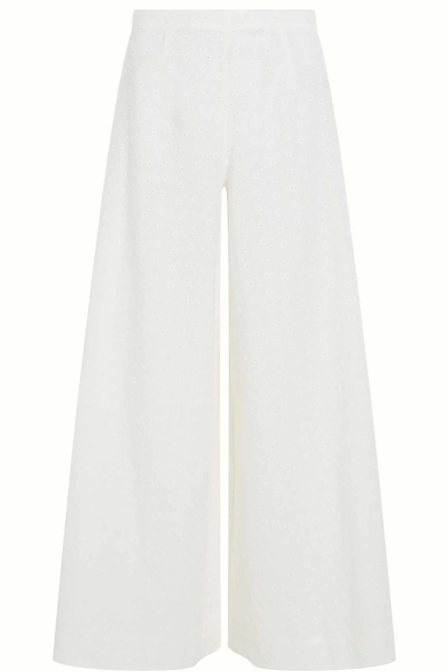 King Louie Broeken|Palazzo Pants Rosa Broderie Anglaise White