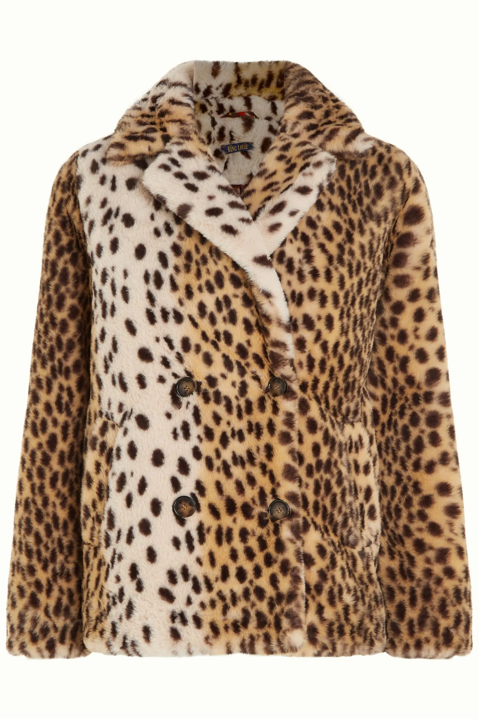 King Louie Jassen & Blazers|Patti Coat Midi Cheetah Fur Ivory