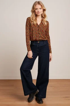 King Louie Blouses|Patty Blouse Flaminga Black