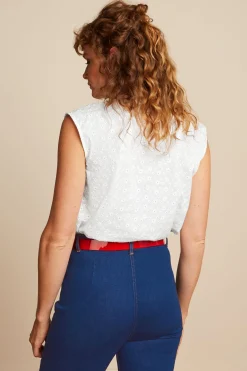 King Louie Blouses|Remi Blouse Rosa Broderie Anglaise White