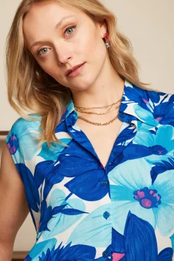 King Louie Blouses|Remi Blouse Seychelles Surf Blue