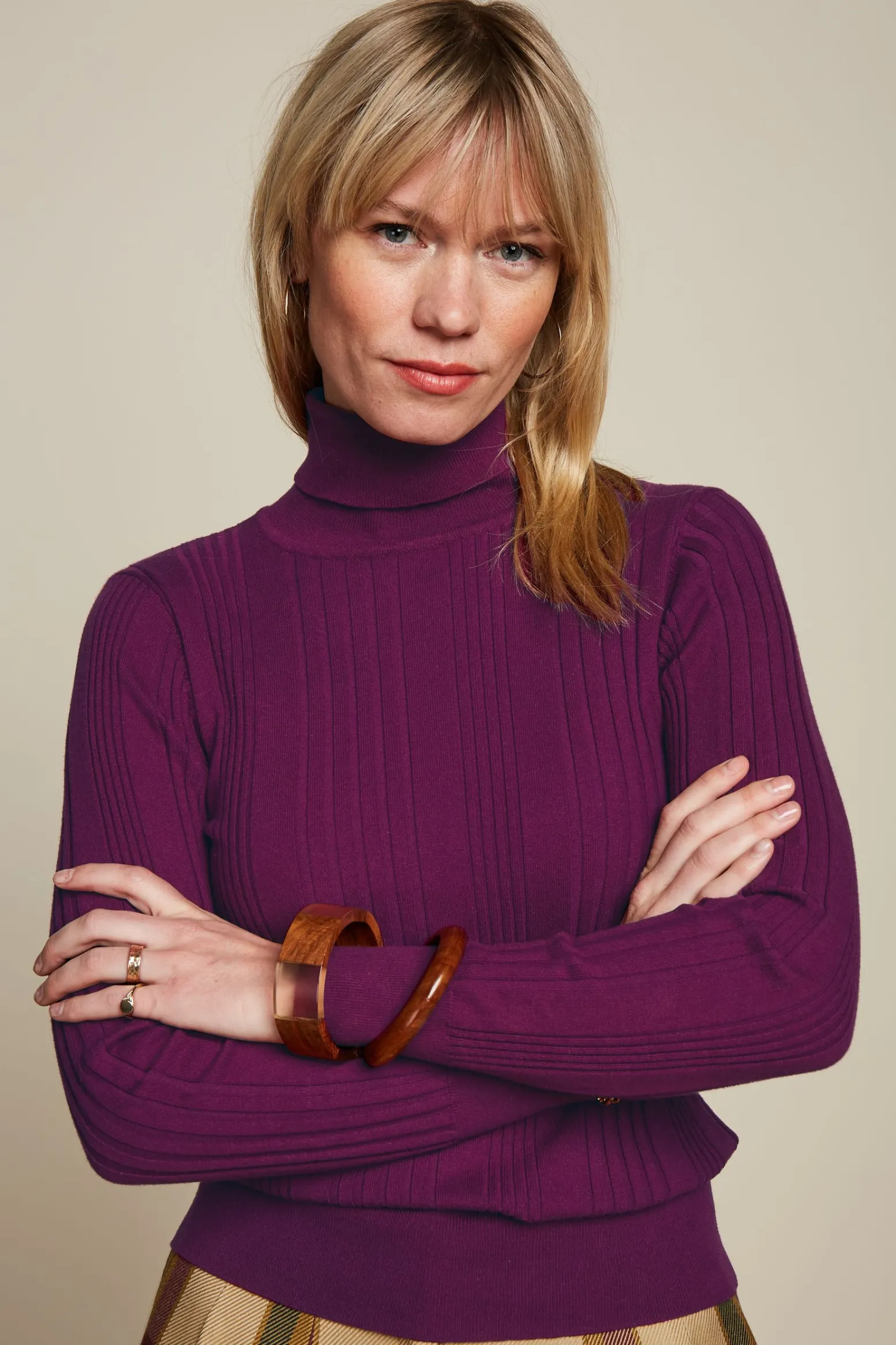 King Louie Tops & Shirts|Rib Rollneck Top Club Caspia Purple