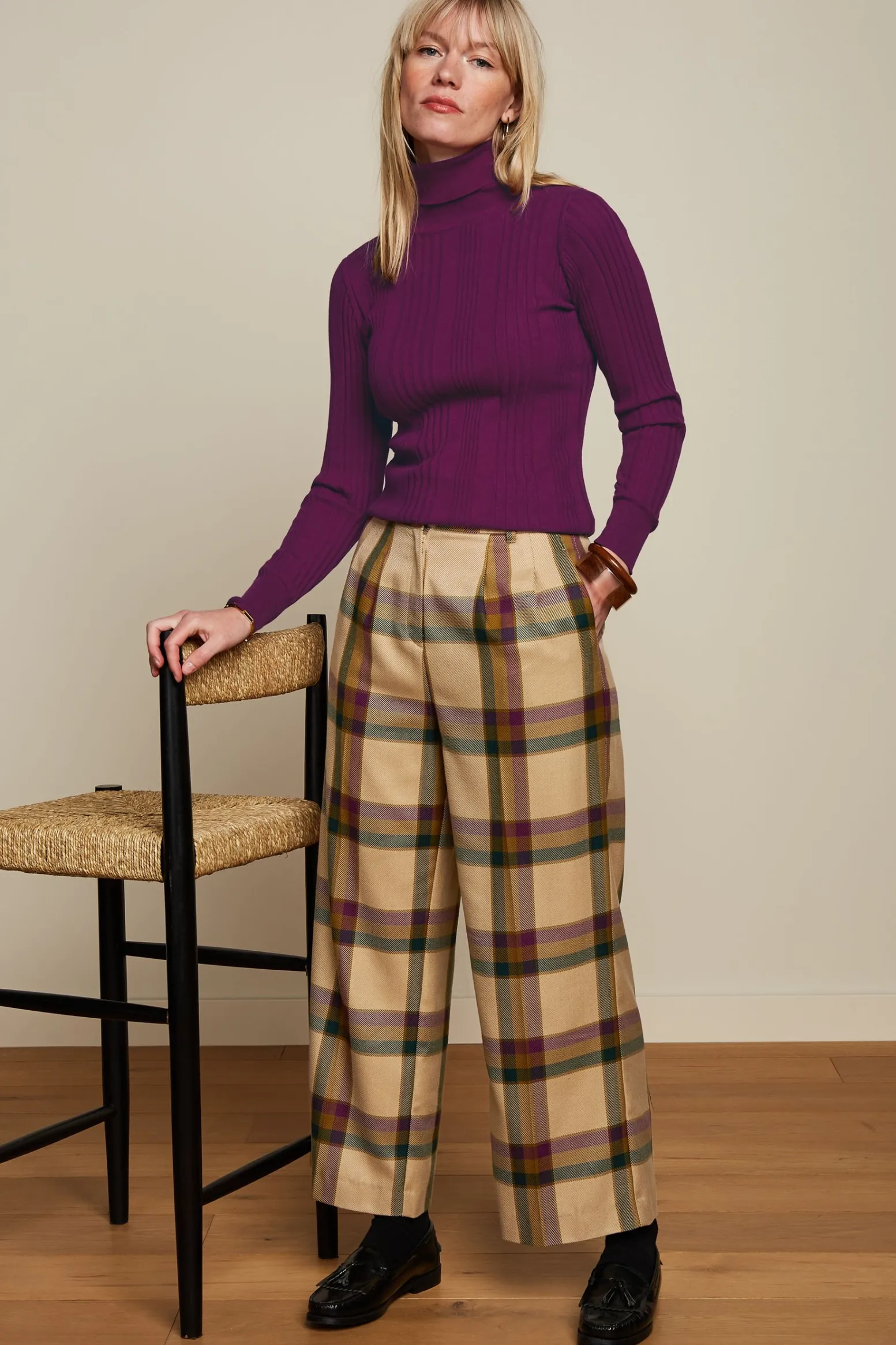 King Louie Tops & Shirts|Rib Rollneck Top Club Caspia Purple