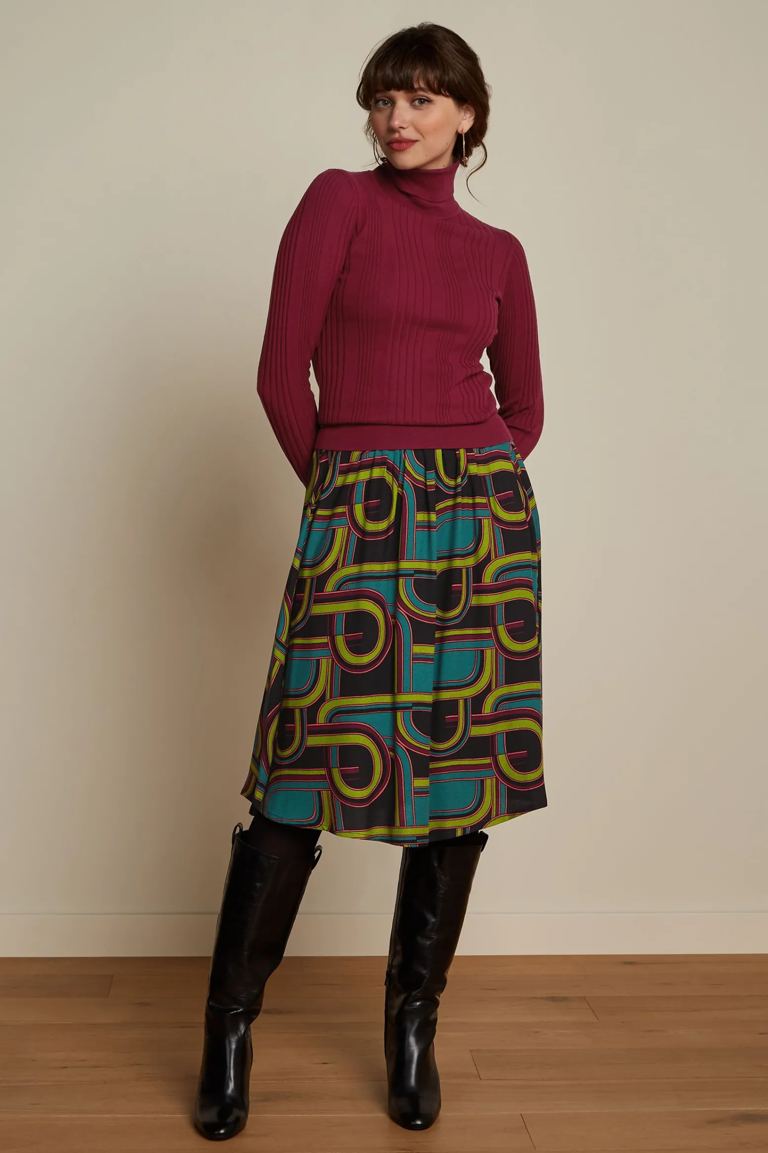 King Louie Tops & Shirts|Rib Rollneck Top Club Cabernet Red